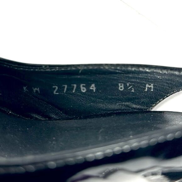 Stuart Weitzman Patent Leather Black Platform Pumps Slingback Peep Toe US 8,5 - Picture 14 of 16
